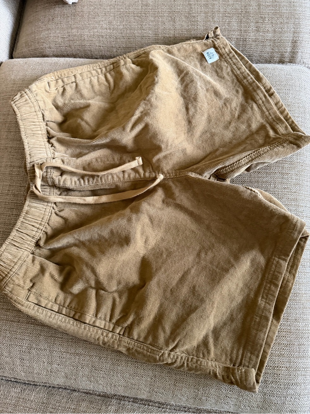 Katin Casual Drawstring Corduroy Shorts in Camel Tan